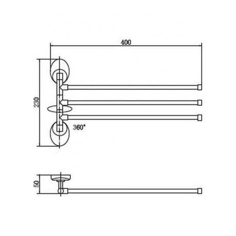 Полотенцедержатель FASHUN реечный поворотный хром (A1613) - фото 2