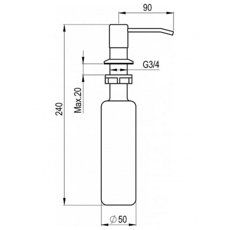 Дозатор для кухонной мойки GRANULA (1403, ТУРМАЛИН) - фото 2