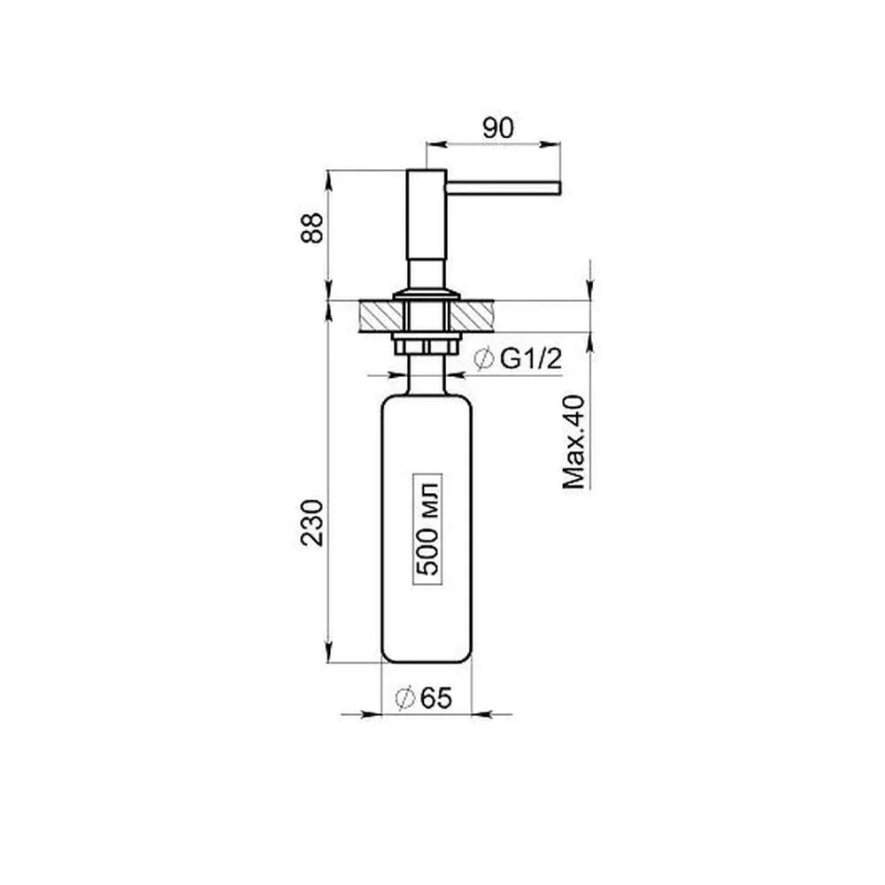 Дозатор для кухонной мойки GRANULA (018 D, ЧЁРНЫЙ) - фото 3