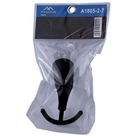 Крючок FASHUN настенный двойной чёрный (A1805-2-7) - фото 3