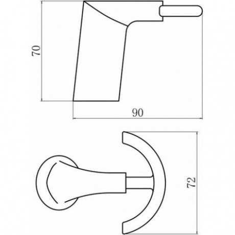 Крючок FASHUN настенный двойной бронза (A1805-2-21) - фото 2