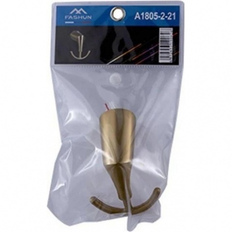 Крючок FASHUN настенный двойной бронза (A1805-2-21) - фото 3