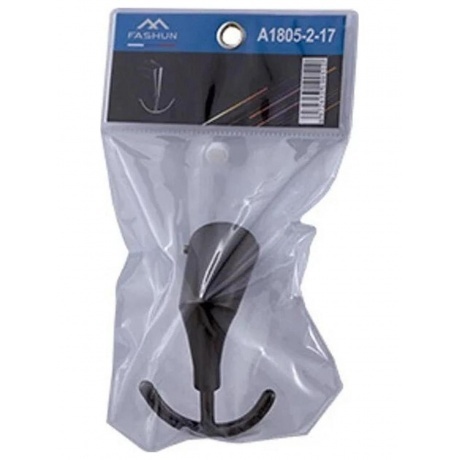 Крючок FASHUN настенный двойной графит (A1805-2-17) - фото 3