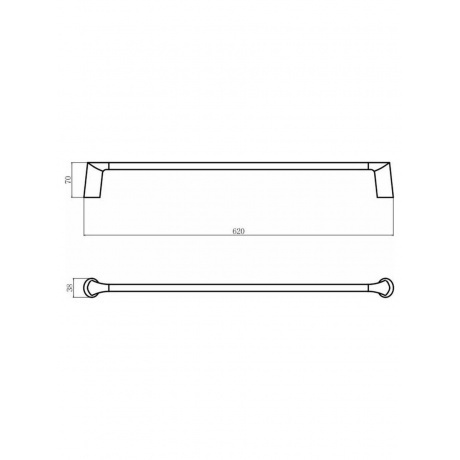 Держатель FASHUN для полотенец одинарный настенный графит (A1801-17) - фото 2