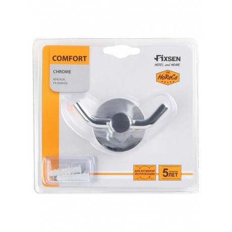 Крючок двойной хром Fixsen Comfort Chrome (FX-85005A) - фото 2