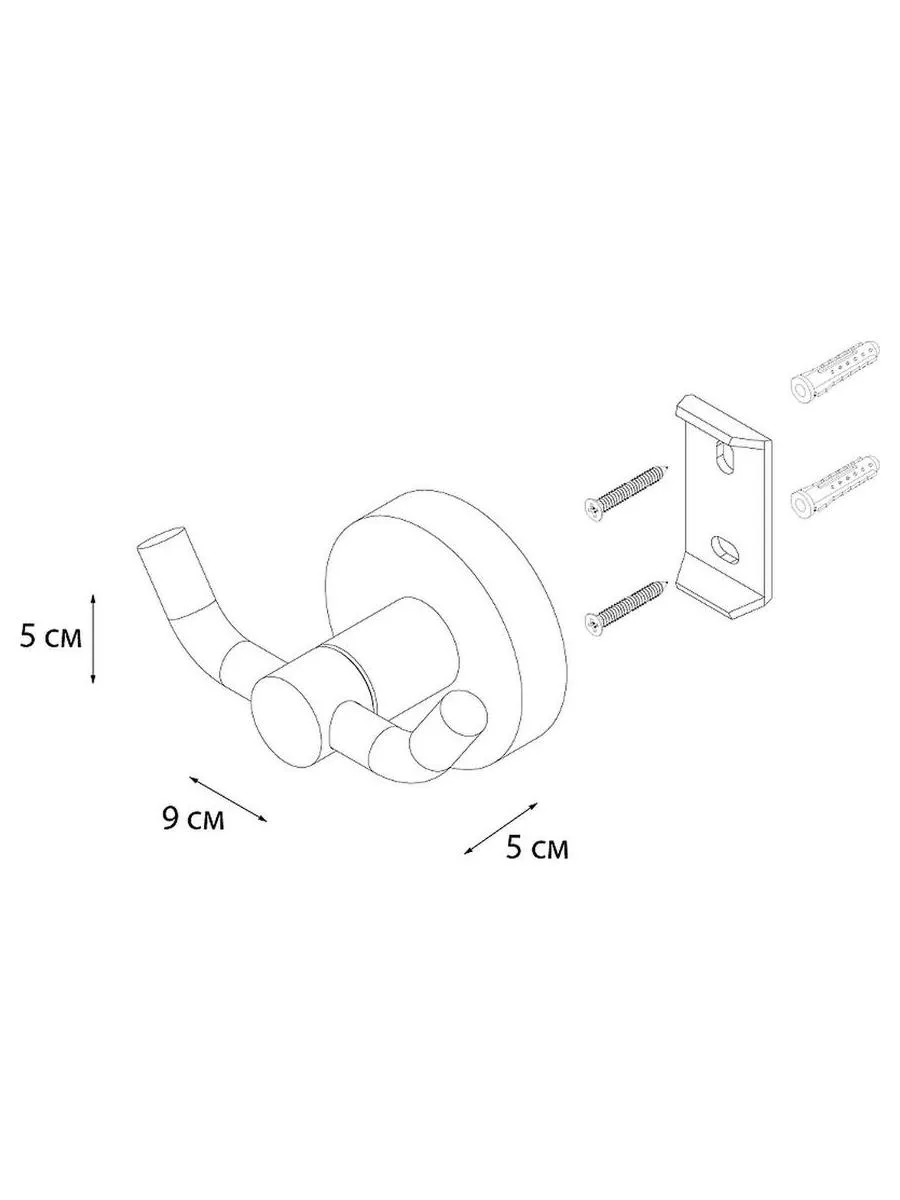 Крючок двойной хром Fixsen Comfort Chrome (FX-85005A) - фото 4