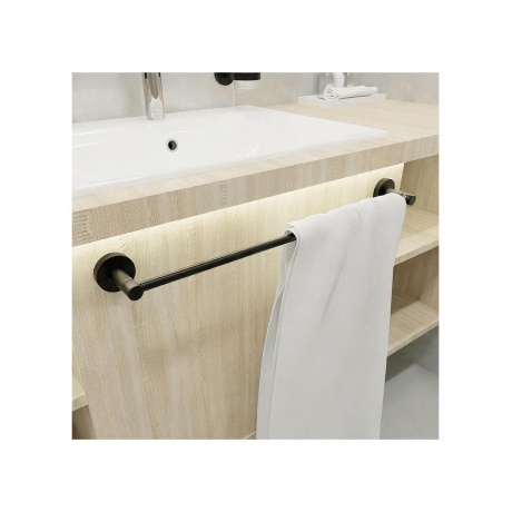 Полотенцедержатель трубчатый черный Fixsen Comfort  Black (FX-86001) - фото 3