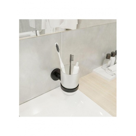 Подстаканник одинарный черный Fixsen Comfort  Black (FX-86006) - фото 3