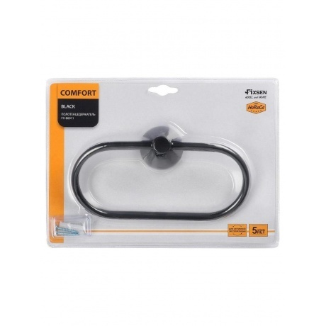 Полотенцедержатель кольцо черный Fixsen Comfort  Black (FX-86011) - фото 2