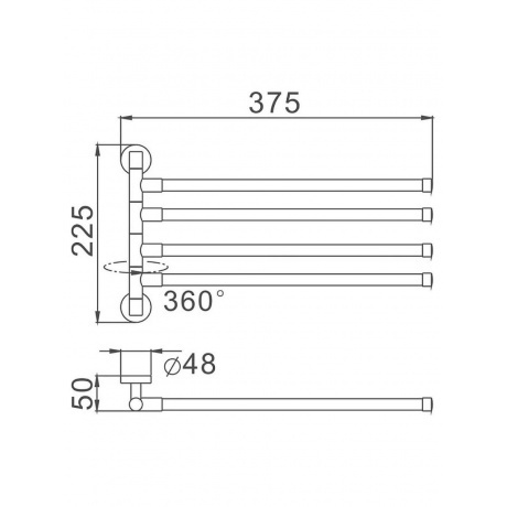 Полотенцедержатель Haiba черный (HB8714) - фото 2