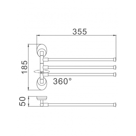 Полотенцедержатель Haiba хром (HB1613) - фото 3