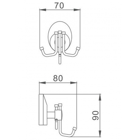 Крючок для ванной комнаты Haiba хром (HB1605-3) - фото 2