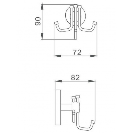 Крючок для ванной комнаты Haiba хром (HB1705-3) - фото 2