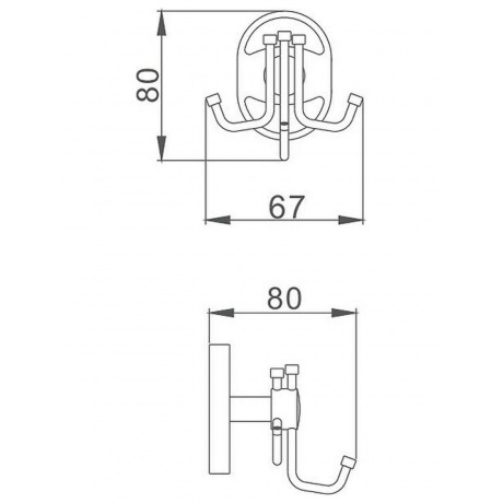 Крючок для ванной комнаты Haiba хром (HB1905-3) - фото 2