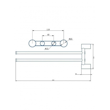 Полотенцедержатель Haiba хром (HB8412) - фото 2