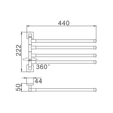 Полотенцедержатель Haiba хром (HB8614) - фото 2