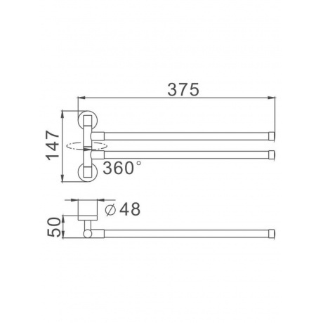 Полотенцедержатель Haiba черный (HB8712) - фото 3