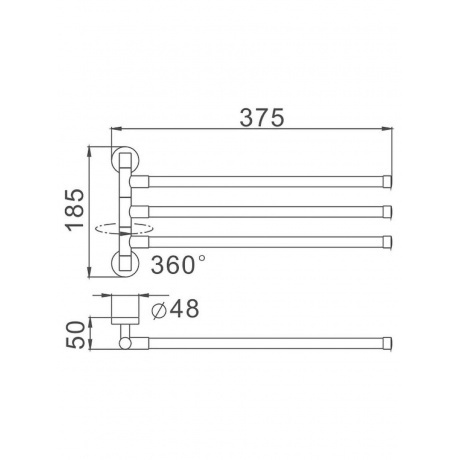 Полотенцедержатель Haiba черный (HB8713) - фото 2
