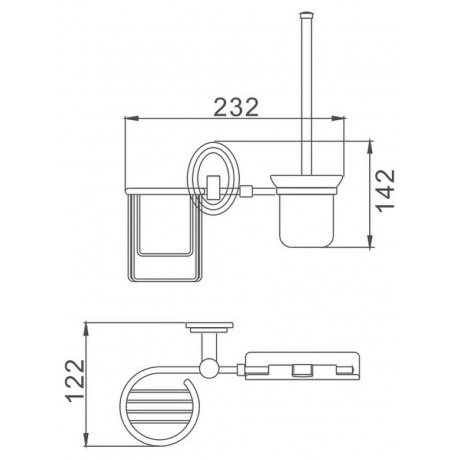 Ершик с держателем освежителя Haiba хром (HB1510-1) - фото 2