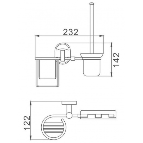 Ершик с держателем освежителя Haiba хром (HB1910-1) - фото 3