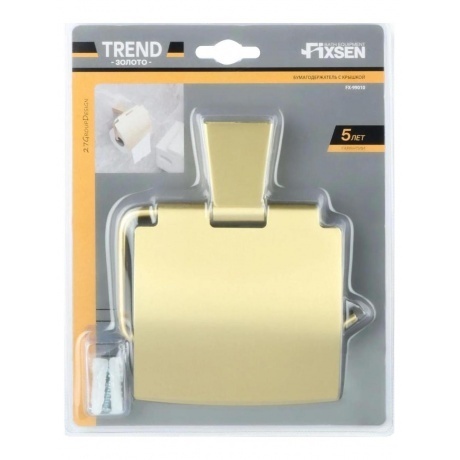 Бумагодержатель FIXSEN TREND GOLD с крышкой  (FX-99010) - фото 3
