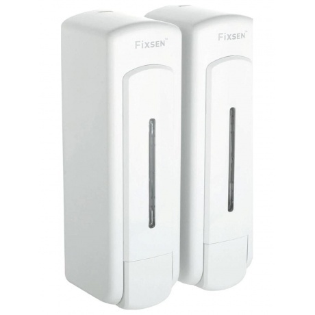 

Дозатор для ж/м настенный двойной 325+325мл Fixsen HOTEL пластик белый (FX-31012H-2)