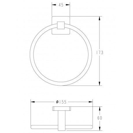 Держатель для полотенец FASHUN кольцо хром (A2604) - фото 2