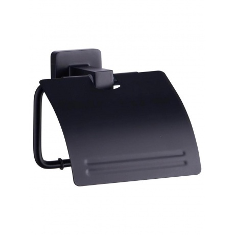 Держатель для туалетной бумаги с крышкой FASHUN чёрный (A2603-7)