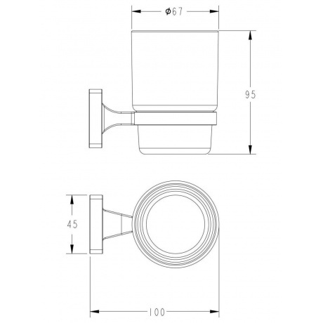 Стакан универсальный настенного монтажа FASHUN чёрный (A2606-7) - фото 2