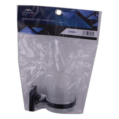 Стакан универсальный настенного монтажа FASHUN чёрный (A2606-7) - фото 3