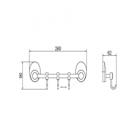 Вешалка FASHUN хром (A1615-3) - фото 2
