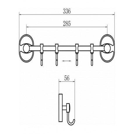 Вешалка FASHUN хром (A1915-4) - фото 2