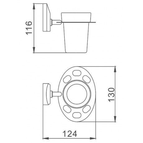 Стакан для ванной комнаты Haiba хром (HB1606-1) - фото 2