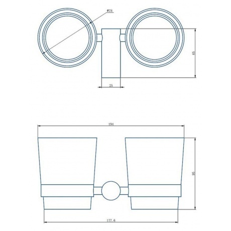 Стакан для ванной комнаты двойной Haiba бронза (HB8408-4) - фото 2