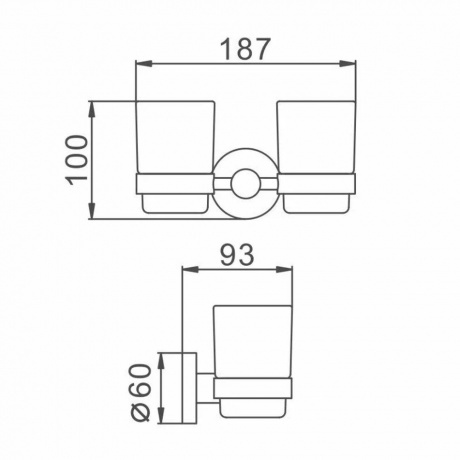 Стакан для ванной комнаты двойной Haiba сталь (HB8308) - фото 2