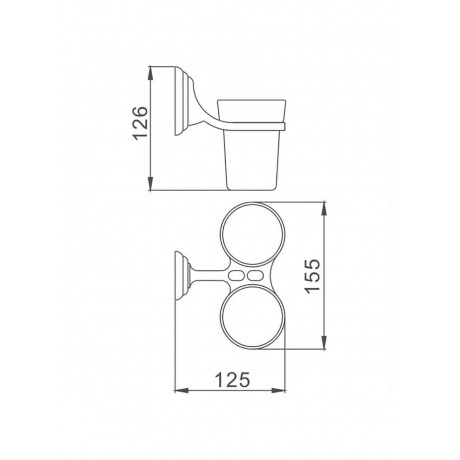 Стакан для ванной комнаты двойной Haiba хром (HB1508) - фото 2