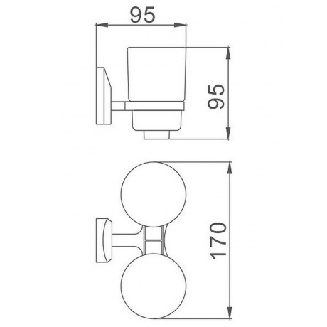 Стакан для ванной комнаты двойной Haiba хром (HB1608) - фото 2