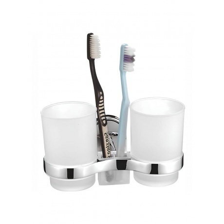 Стакан для ванной комнаты двойной Haiba хром (HB1908) - фото 2