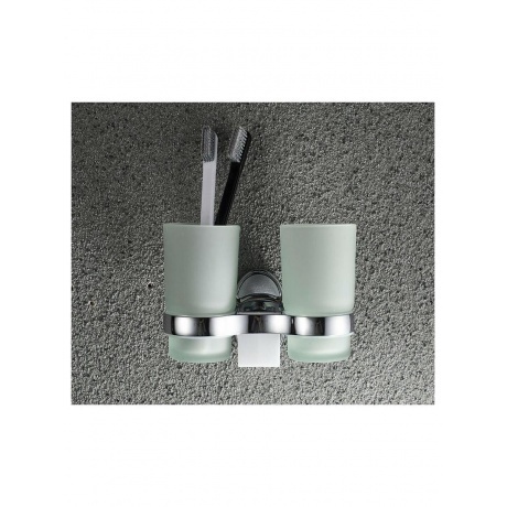 Стакан для ванной комнаты двойной Haiba хром (HB1908) - фото 8