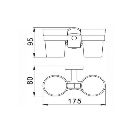 Стакан для ванной комнаты двойной Haiba хром (HB1908) - фото 9