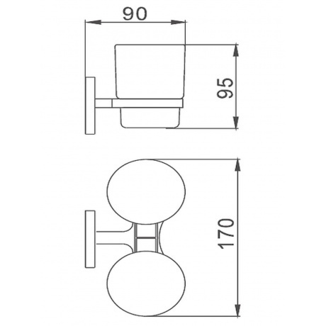 Стакан для ванной комнаты двойной Haiba хром (HB8608) - фото 2
