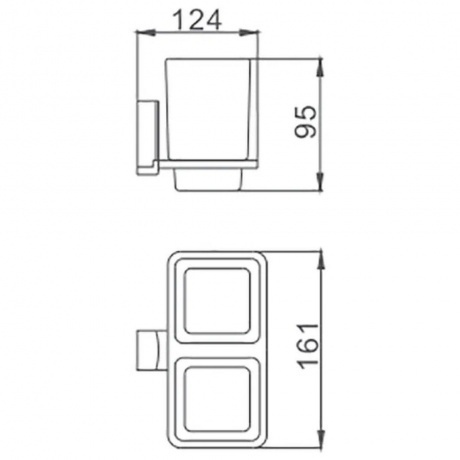 Стакан для ванной комнаты двойной Haiba хром (HB8808) - фото 2