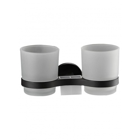 Стакан для ванной комнаты двойной Haiba черный (HB8708) - фото 1