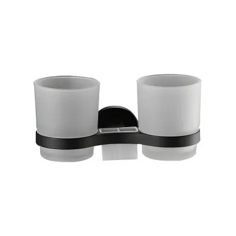 Стакан для ванной комнаты двойной Haiba черный (HB8708)