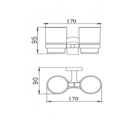 Стакан для ванной комнаты двойной Haiba черный (HB8708) - фото 2