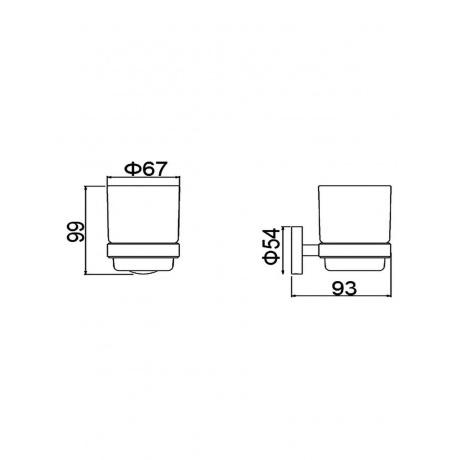 Стакан для зубных щеток Timo Saona хром (13031/00) - фото 2
