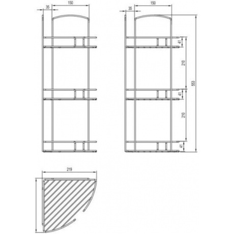 Полка трехярусная угловая Milardo - 111WC30M44 - фото 2