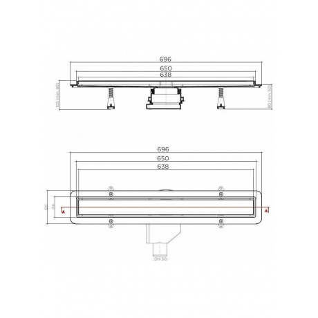 Душевой лоток BETTOSERB 650 Net Line (13702517) - фото 2