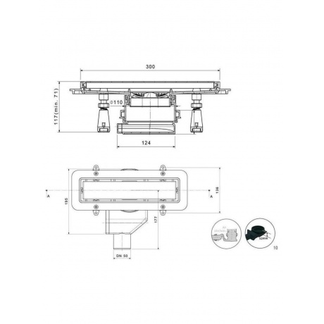 Душевой лоток Pestan 300 Premium Line White Glass  (13000280) - фото 2