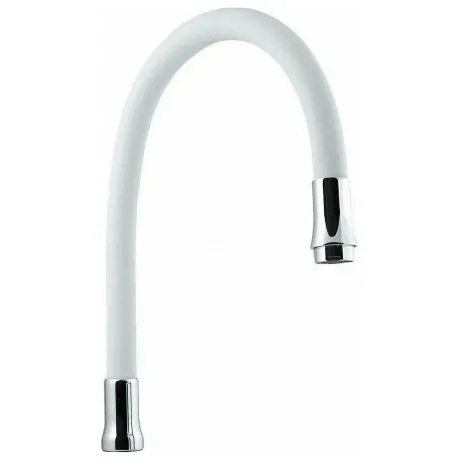 Излив Славен гибкий силикон, с аэратором, белый (СЛ-ЗП-098)